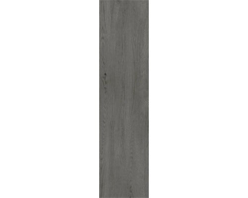 Dunkelgraue Bodenplanke mit Holzmaserung für Laminat oder Vinylboden.