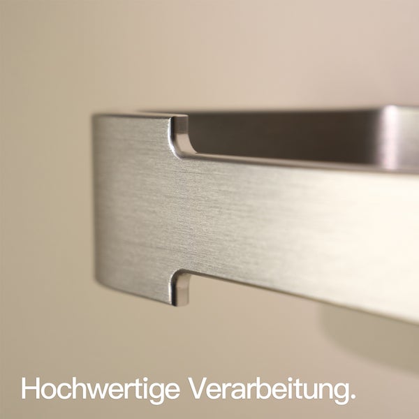 Designfabrik Hamburg Küchenrollenhalter ohne Bohren selbstklebend Schwarz Silber