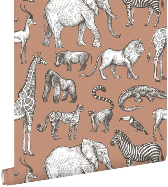 Tapetenrolle mit Tiermotiven