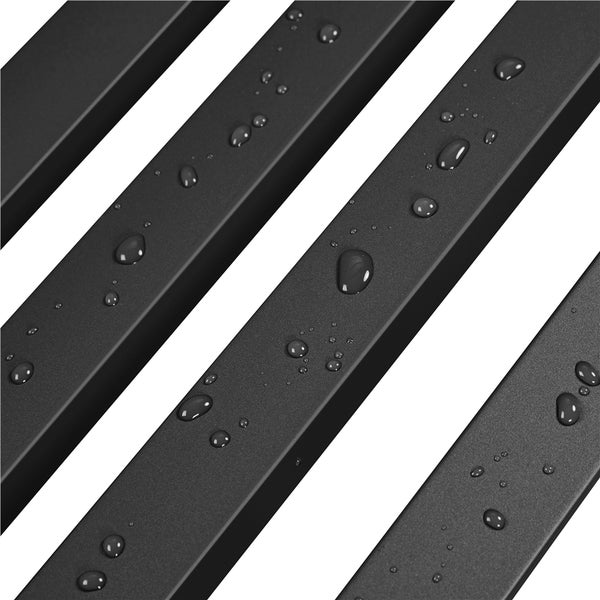 Metallleisten mit Wassertropfen, Nahaufnahme