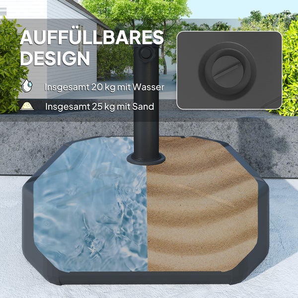 Befüllbarer Sonnenschirmständer mit Wasser oder Sand