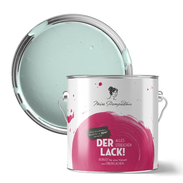 Farbeimer mit geöffnetem Deckel und Farbe von Miss Pompadour