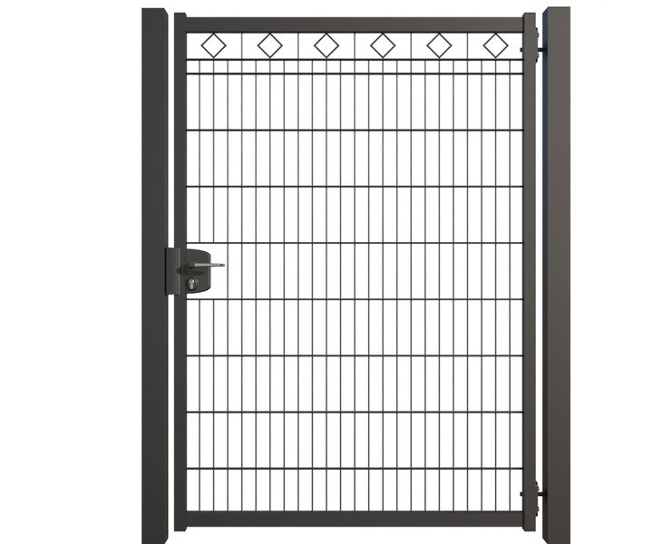 Gartentor mit Schloss und Doppelstabmattenfüllung