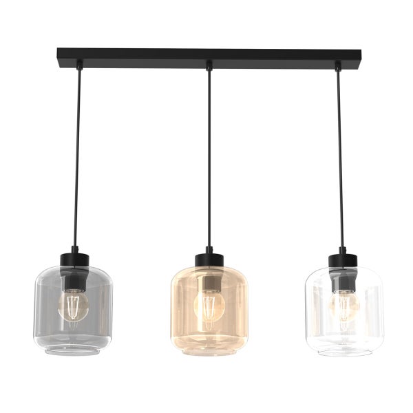 Pendelleuchte Hängeleuchte Arvada Mix 3 x E27 Metall + Glas 60 cm 11166
