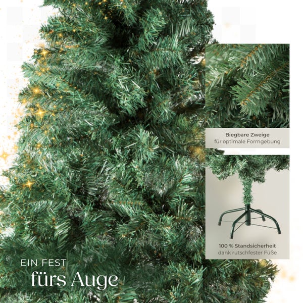 Künstlicher Weihnachtsbaum mit biegbaren Zweigen und stabilem Standfuß