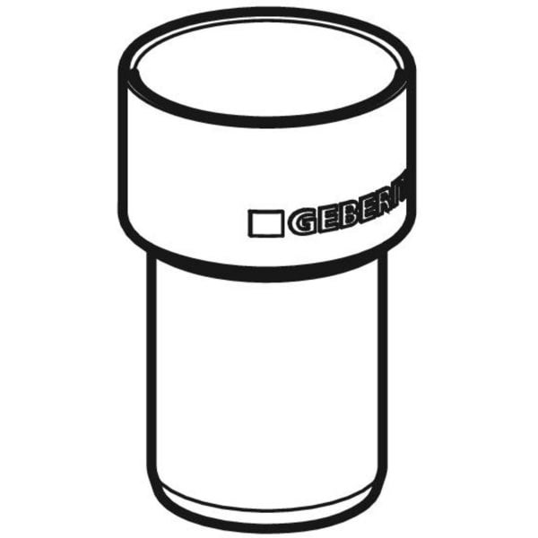 Geberit Anschlussstutzen für Sanitärinstallationen. Geberit Logo.
