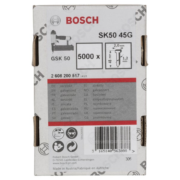 Bosch Senkkopf-Stift SK50 45G, 1,2 mm, 45 mm, verzinkt - 2608200517