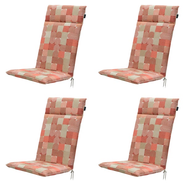 Hochlehnerauflage Jacky terra - ca. 120x50 cm - 4er-Set