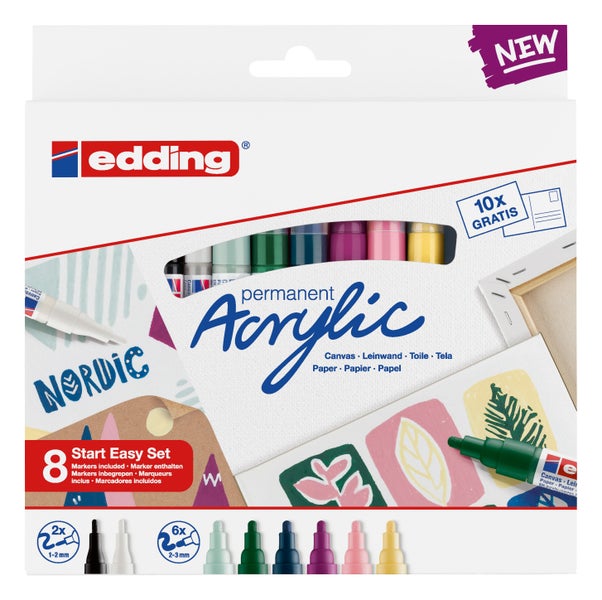 Edding Acrylmarker Acrylic 5300+5100 nordic 8er Starter Set