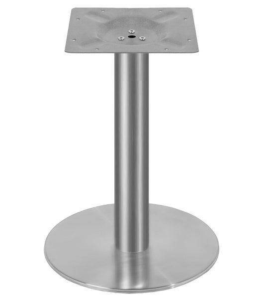 Tischgestell aus Metall mit quadratischer Montageplatte und rundem Fuß