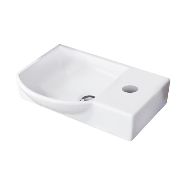 Fackelmann LUNA Gäste-WC Set 2 Teile – Waschtischunterschrank in Anthrazit mit Waschbecken aus Keramik – SBC Waschbeckenunterschrank schmal – Türanschlag links – Hahnloch rechts – 45 cm breit