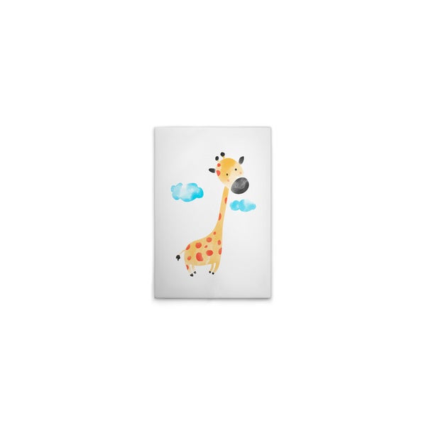 Leinwandbild mit einer Giraffe und Wolken als Motiv für Kinder