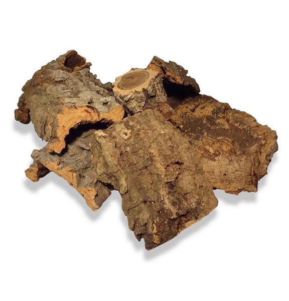 Naturbelassene Korkrinde für Terrarien und Dekoration, mehrere Stücke mit grober Struktur.