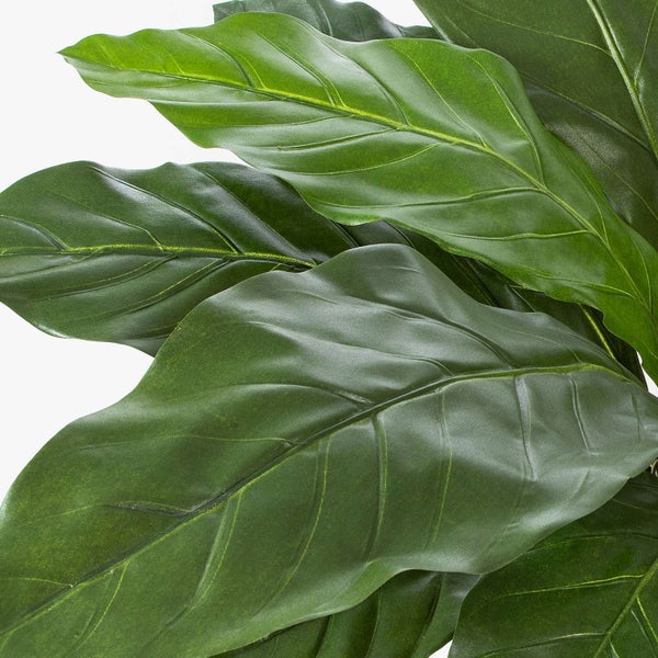 Künstlicher Gloriosa-Zweig mit gelben Blüten und grünen Blättern