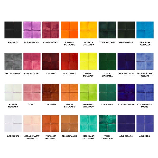 Fliesenmusterkarte mit verschiedenen Farben und Oberflächen