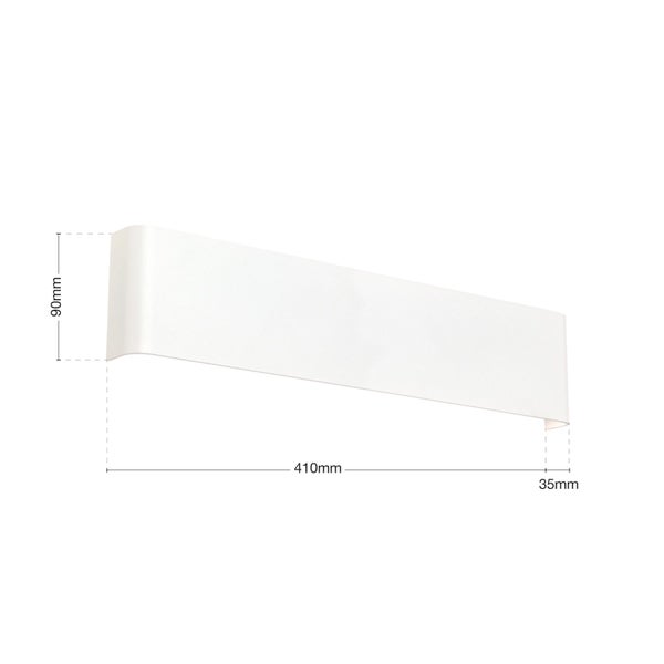 Abdeckung mit den Maßen 410 mm Länge, 90 mm Höhe und 35 mm Tiefe.