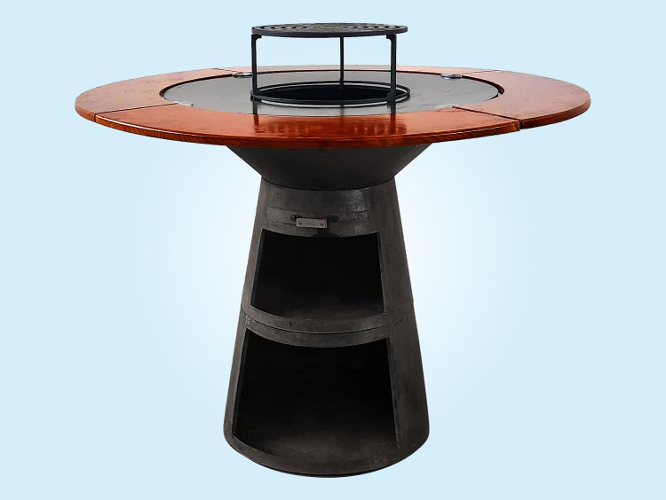 Grilltisch mit Holzumrandung und Stauraum