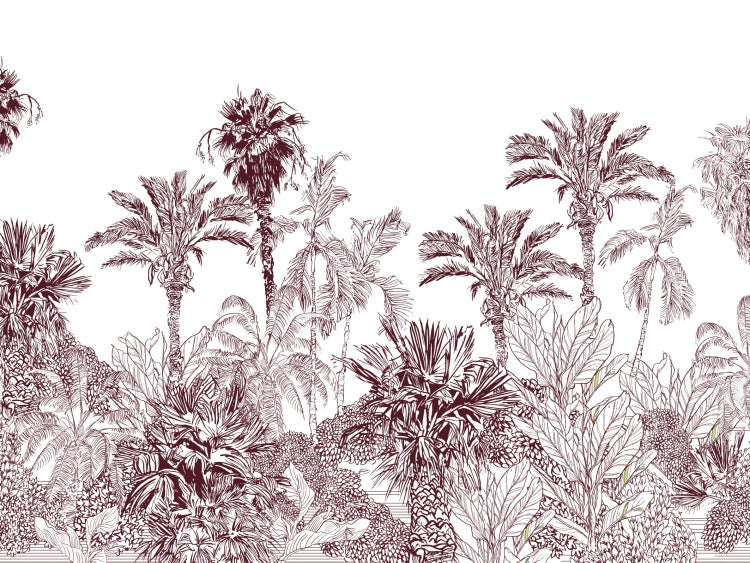 Illustration von Palmen und tropischer Vegetation