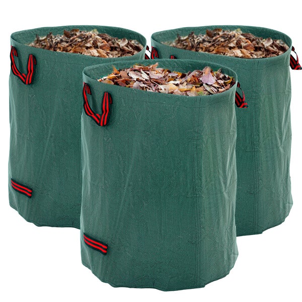 Outsunny Gartensack 3x300L wasserdicht Gartenabfallsack mit Griffe, stabil Laubsack, selbststehend Gartensäcke mit UV Schutz, wiederverwendbare Gartenabfallsäcke für Gartenabfälle Grünschnitt