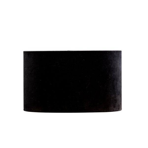 Samtlampenschirm schwarz oval 25/16/15