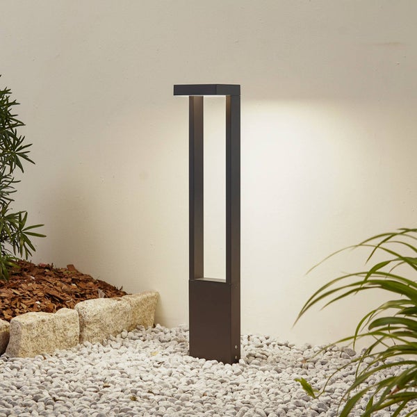 Lindby LED Außenleuchte Lonete (Modern) in Schwarz aus Aluminium (1 flammig, ) - Wegeleuchte Pollerleuchte Wegelampe Sockelleuchte