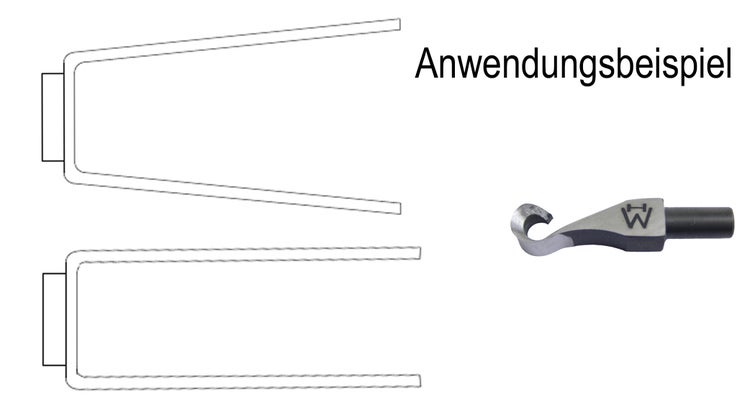 Drechselwerkzeug Set Wiedemann Universalhalter Ø 13mm mit Heft + kl. gerader Ausdrehhaken