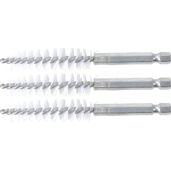 BGS Nylonbürste 13 mm Antrieb Außensechskant 6,3 mm (1/4) 3tlg. - 3078-13-N