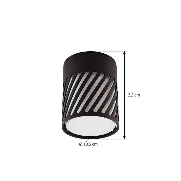 Lindby Deckenlampe Lurinda (spritzwassergeschützt (Modern) in Schwarz aus Aluminium (1 flammig, E27) - Aufbau-Deckenleuchte Deckenleuchte Lampe