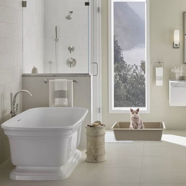 GarPet Katzenklo in 5 Größen Katzentoilette ohne Deckel Katzen Kaninchen Toilette Kitten Hasen Klo WC Schalentoilette Klo grau eckig Mid