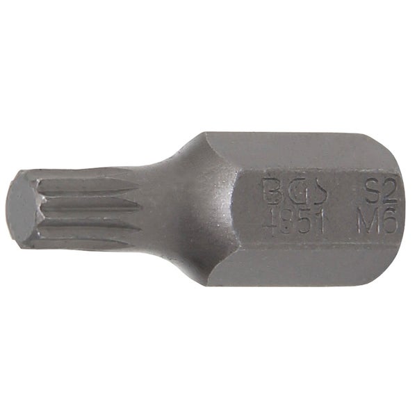 BGS Bit Antrieb Außensechskant 10 mm (3/8) Innenvielzahn (für XZN) M6 - 4851