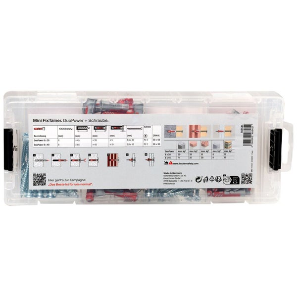 Fischer Mini FixTainer mit DuoPower Dübeln und Schrauben