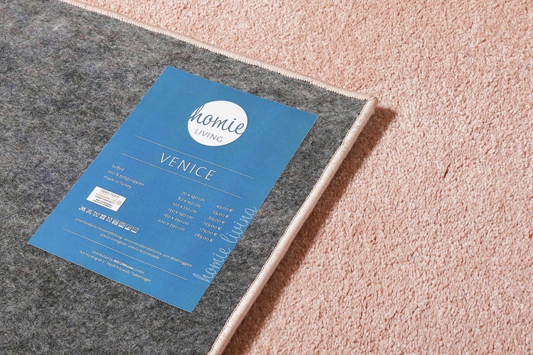Teppich Rosa Kurzflor weich & soft Venice Homie Living 80x150 cm