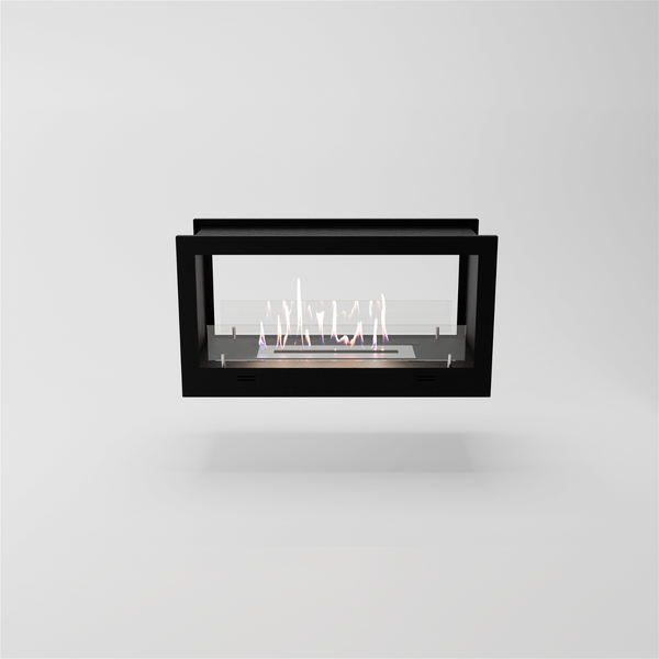 GLOW FIRE Ethanol Kamin Einsatz '2 Side ' | Ethanolkamineinsatz mit 3 Std. Brenndauer und 2 KW Heizleistung | BxHxT: 84,5x44,5x34 cm