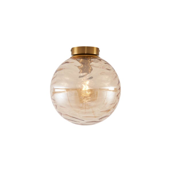 Deckenleuchte mit runder Lampenschirm aus Glas