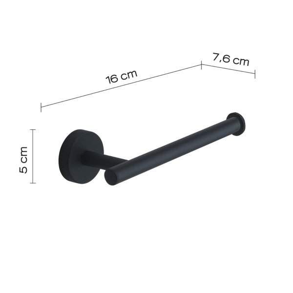 Papierrollenhalter für Wandmontage in Schwarz | Violetta