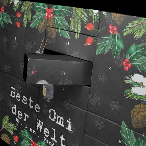 Mr. & Mrs. Panda Befüllbarer Adventskalender Pinguin Beste Omi der Welt - Schwarz