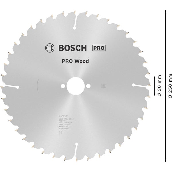 Bosch Pro Holzsägeblatt, 250 Millimeter Durchmesser