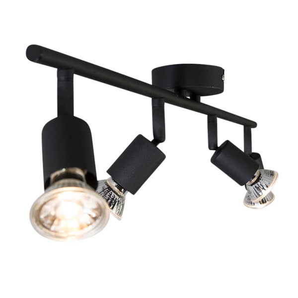Schwarze Deckenleuchte mit drei Strahlern