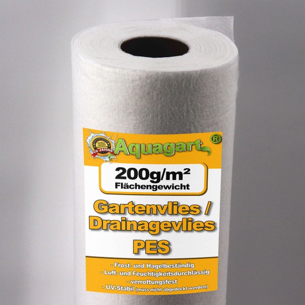 95m² Geotextilvlies Gartenvlies Unkrautvlies Drainagevlies 200g 1,9m