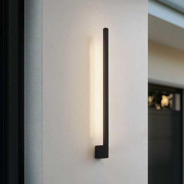 Lindby LED Wandleuchte außen Neano (spritzwassergeschützt (Modern) in Schwarz aus Aluminium (1 flammig, ) - Außenwandleuchten Wandlampe Led Außenlampe Outdoor für Außenwand/Hauswand