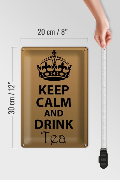 Blechschild Spruch 20x30cm Keep Calm and drink tea
