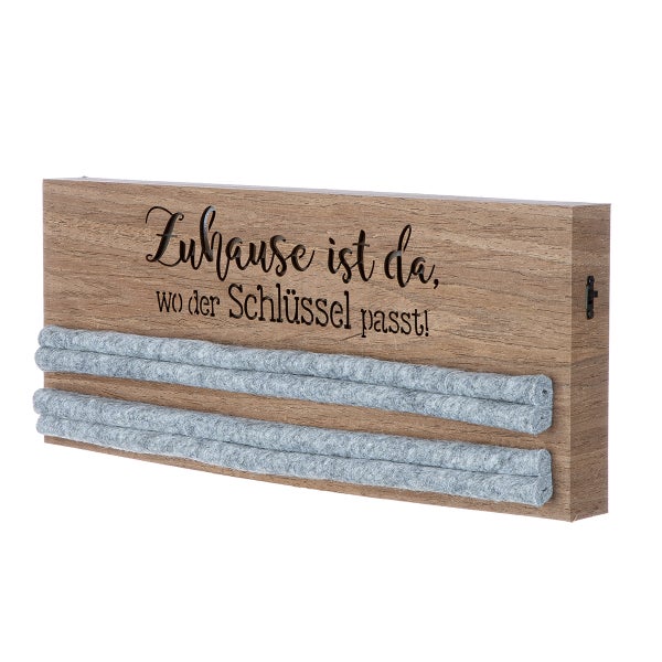 Schlüsselbrett GILDE ZUHAUSE Schlüsselhalter natur-grau Breite 34cm MDF
