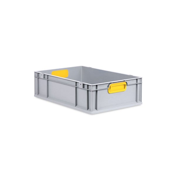 PROREGAL Spar Set 5x Eurobox Nextgen Color Mit Auflagedeckel & Schiebeschnappverschlüsse HxBxT 17 x 40 x 60 cm Griffe Gelb Geschlossen Glatter Boden