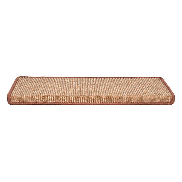FLOORDIREKT Stufenmatte aus Sisal - Pure Nature - Umkettelt & Selbstklebend - Apricot - 23,5 x 65 cm - Rechteckig