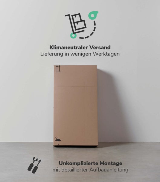 mokebo Waschbeckenunterschrank 'Der Waschbär' Waschtischunterschrank in 60x70x34 (HxBxT) in Eiche-Schwarz