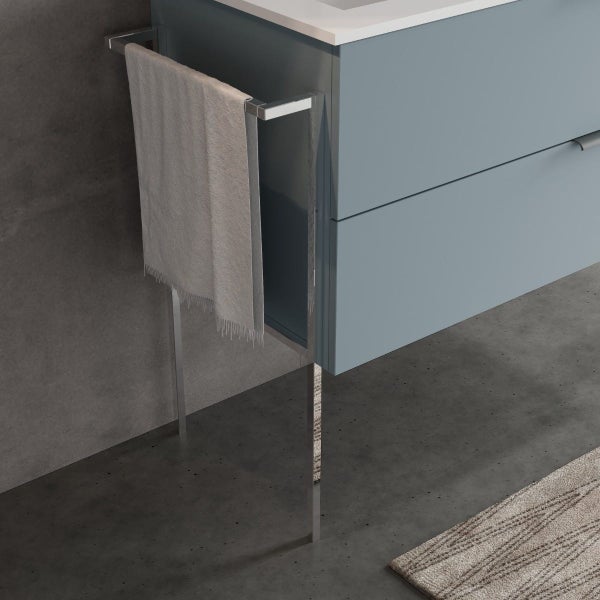 Unterschrank in himmelblauer Farbe, 120cm mit Waschtisch und LED-Spiegel | New York