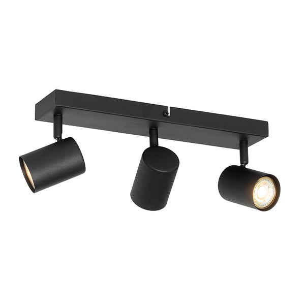 Schwarze Deckenleuchte mit drei Strahlern