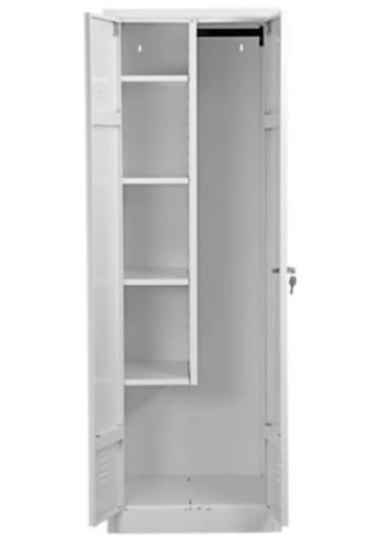 PROREGAL Metallspind Dolphin HxBxT 180 x 60 x 50 cm Zylindereschloss Weiß
