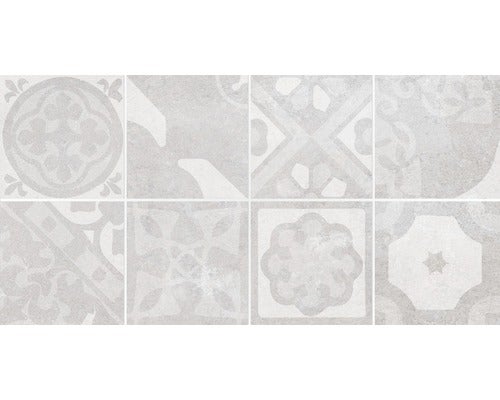 Dekorative Bodenfliesen mit verschiedenen Mustern