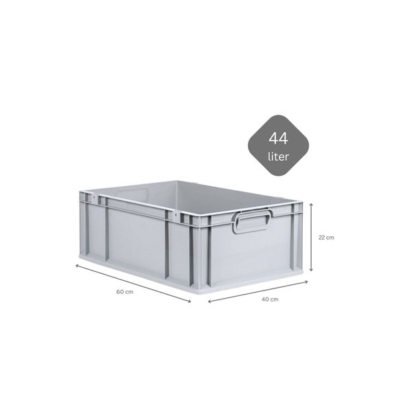 PROREGAL SuperSparSet 4x Eurobox NextGen Grip mit Auflagedeckel mit 4 Roten Schiebeschnappverschlüssen HxBxT 22 x 40 x 60 cm 44 Liter